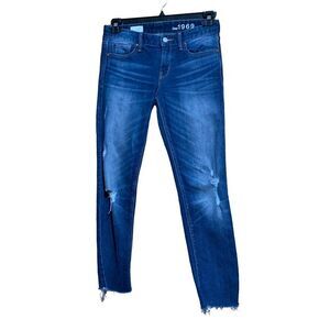 Gap Womens Size 26 R US 2 Blue Real Straight Stretch Jeans